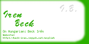 iren beck business card